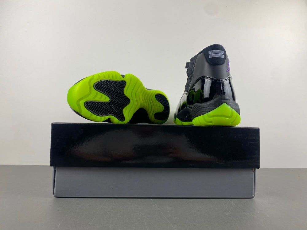 Nike Air Jordan 11 Retro in the "Black/Barely Volt" colorway